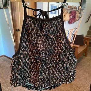 Ruched Patterned Halter Top